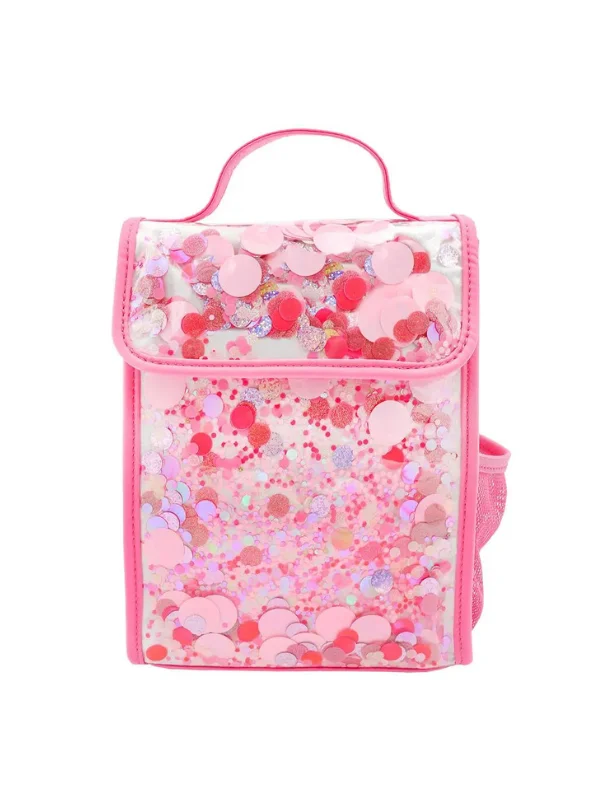 Tote Bags for Picnics -Pink Party Confetti Insulated Lunchbox