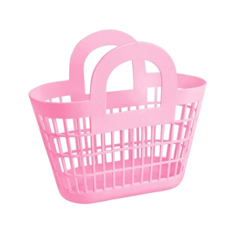 Tote Bags for Workouts -Rosie in Bubblegum Pink Sun Jellies Basket