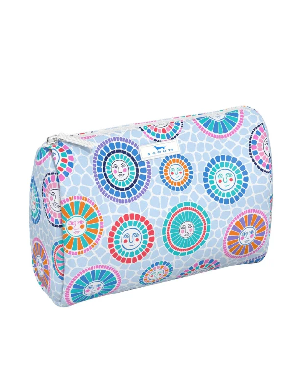 Tote Bags with Patchwork -Sunny Side Up Packin' Heat Makeup Bag by Scout