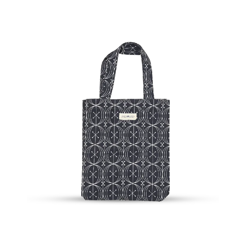 Tote Bags with Corduroy Handles -Tall Acrylic Coated Lunch Bag - Grille Epoque