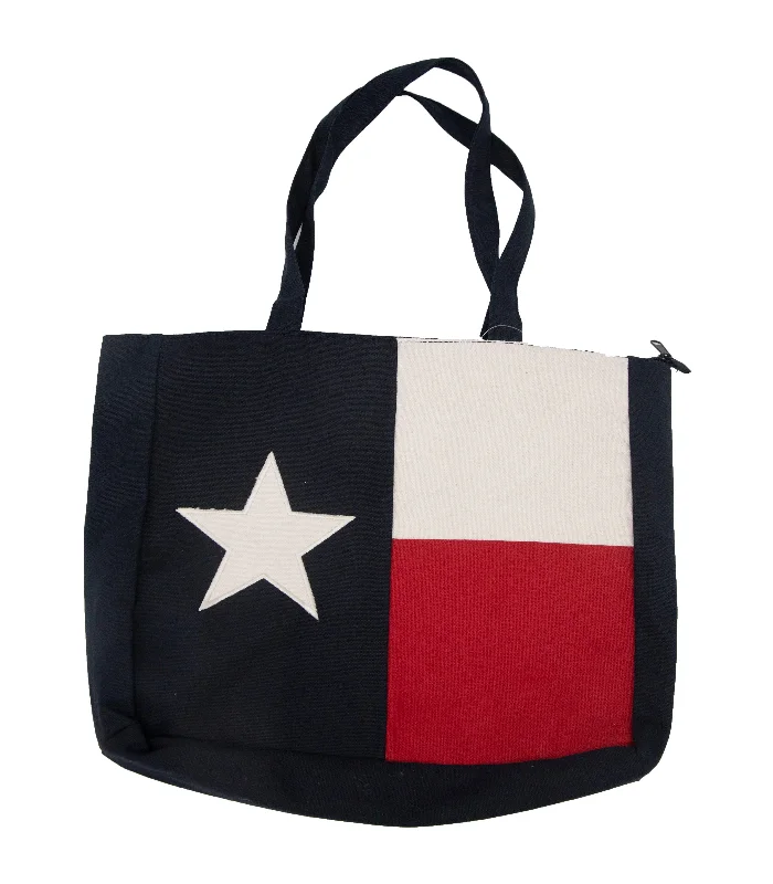 Tote Bags with Exterior Pockets -Texas Flag Tote Bag