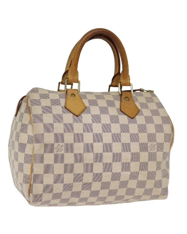 Creamy beige handle bags for versatile neutral looks -Damier Azur Canvas Speedy Hand Bag