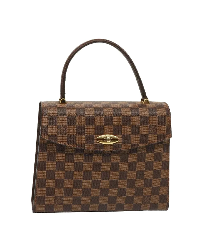 Chic perforated handle bags with breathable style details -Damier Ebene Canvas Hand Bag with Dust Bag