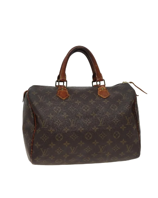 Structured satin handle bags ideal for evening events -Monogram Canvas Speedy 30 Hand Bag