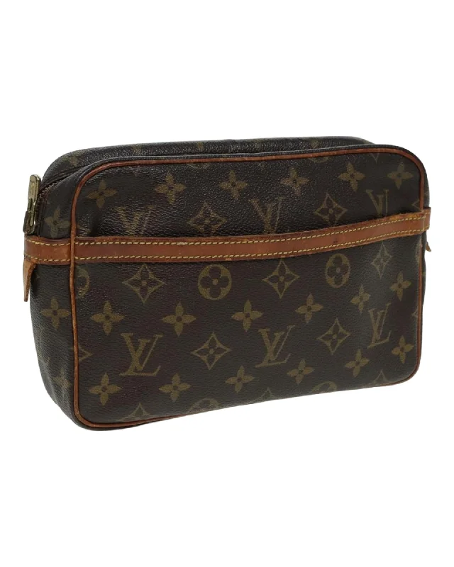 Tote Bags with Magnetic Closures -Monogram Canvas Clutch Bag with Authentic Design and Timeless Elegance