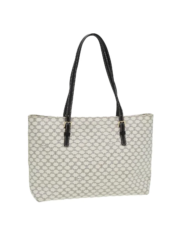 Tote Bags with Metal Feet -Macadam Canvas PVC Leather Tote Bag