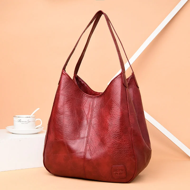 Tote Bags with Shoulder Strap -Vintage soft leather shoulder bag