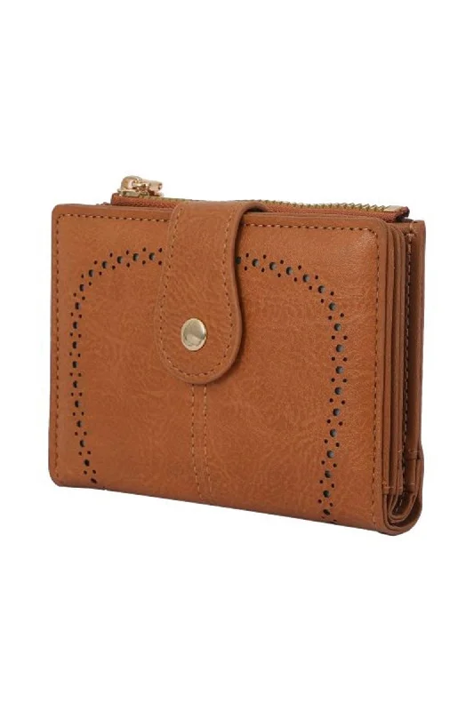 Soft velvet handle bags perfect for winter elegance -YX25766 Lena Vegan Leather Laser Cut Out Detail Wallet