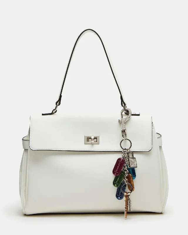 Fringe-accented suede crossbody bags with western charm -ALFEE BAG WHITE