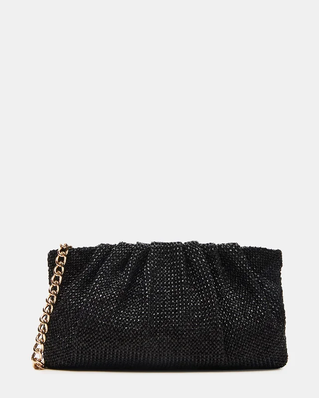 Shimmering bronze crossbody bags for festive night outings -LUCIA BAG BLACK