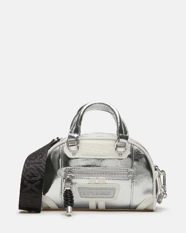 Smoky charcoal crossbody bags for cool urban edge -PINS BAG SILVER