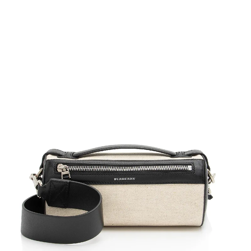 Quick-release strap crossbody bags for easy access convenience -Burberry Canvas Barrel Crossbody