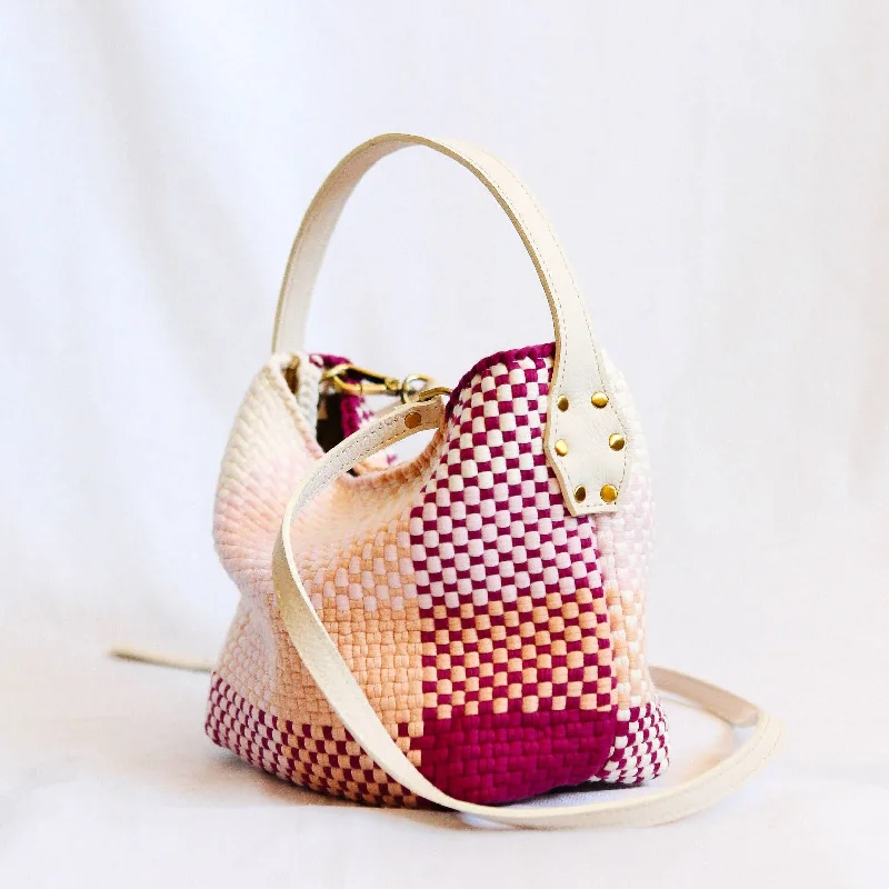 Elegant silk crossbody bags for formal dinner accessorizing -Buslo Micro Blocks Pink Skies