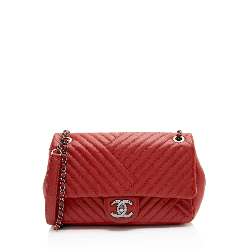 Sporty mesh crossbody bags for breathable gym carry -Chanel Chevron Lambskin Classic Small Single Flap Bag