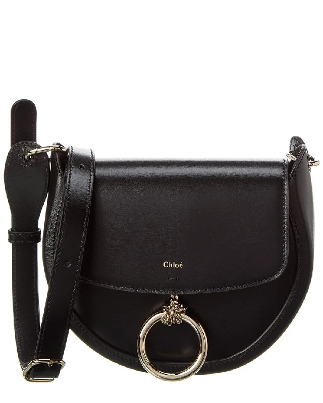 Flexible knit crossbody bags stretching for extra space -Chloé Arlene Leather Crossbody