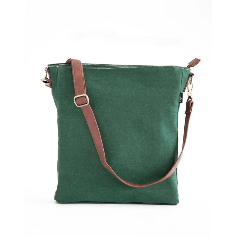 Waterproof neoprene crossbody bags great for beach trips -City Sling - Waxed Hunter Green