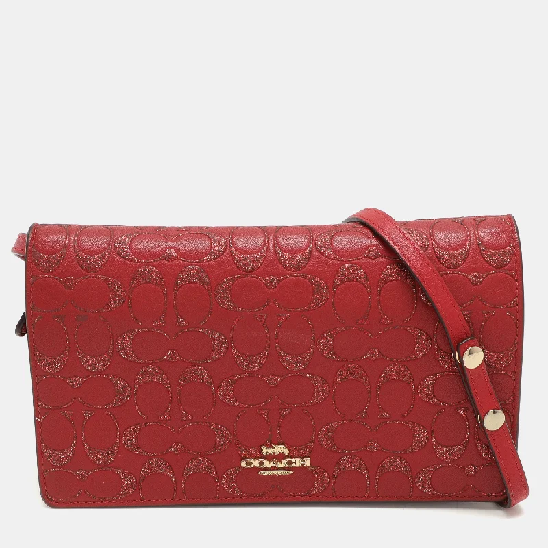 Classic houndstooth crossbody bags with timeless pattern appeal -Coach Red Leather Hayden Crossbody Bag