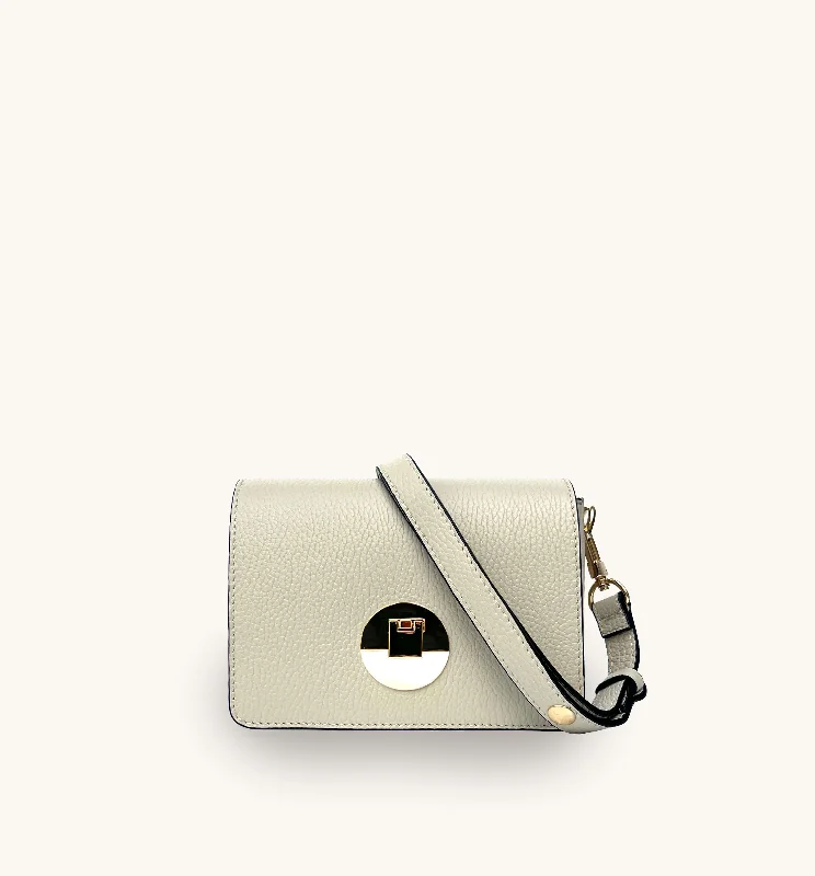 Elegant silk crossbody bags for formal dinner accessorizing -The Newbury Stone Leather Bag