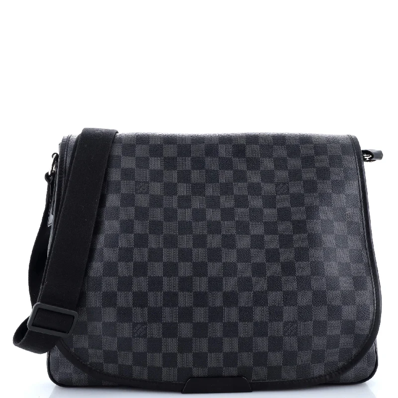 Soft lambskin crossbody bags for premium luxury feel -Daniel Messenger Bag Damier Graphite GM