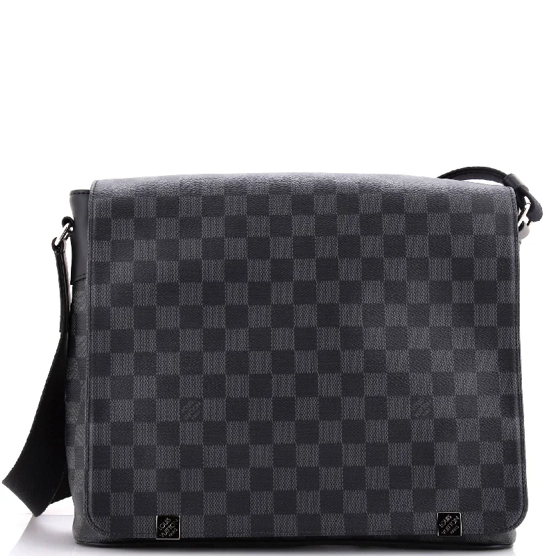 Sustainable cotton crossbody bags for green fashion fans -District NM Messenger Bag Damier Graphite GM