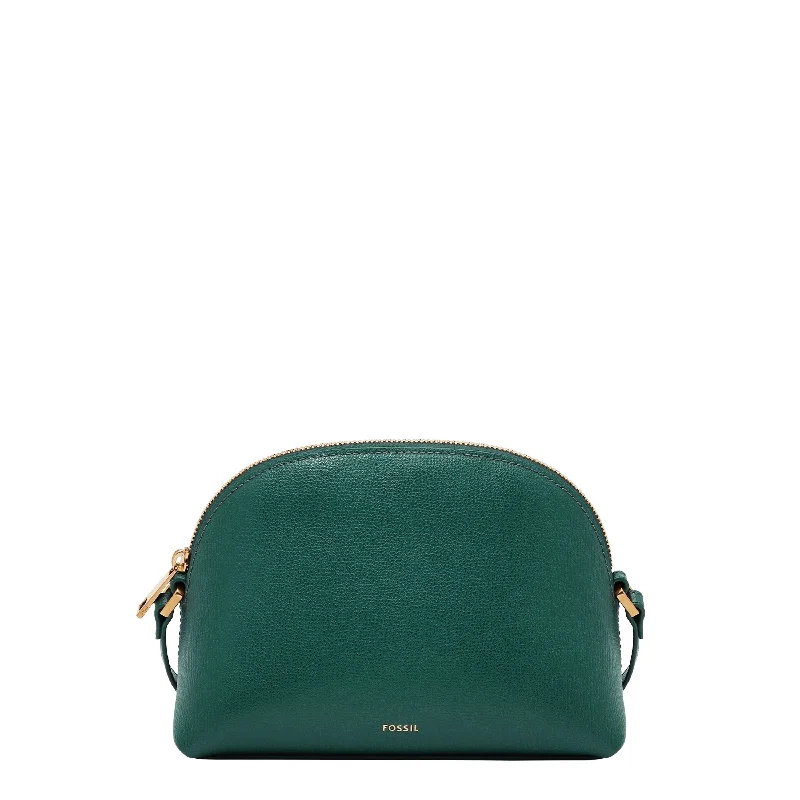 Minimal flap crossbody bags with magnetic snap simplicity -Fossil Women's Bri Leather Dome Crossbody