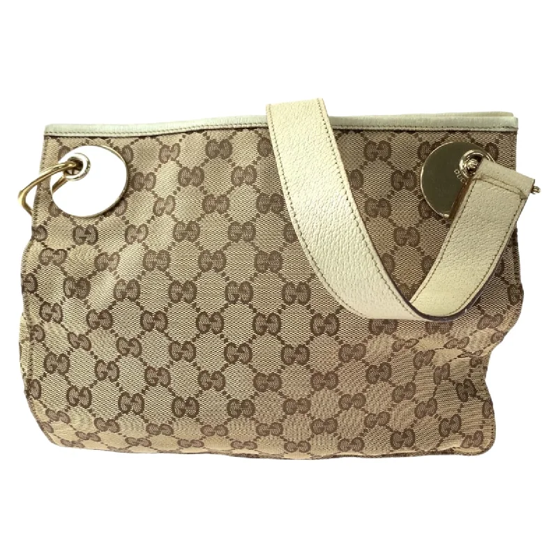 Flexible knit crossbody bags stretching for extra space -Gucci GG Canvas Shoulder Bag Brown Beige