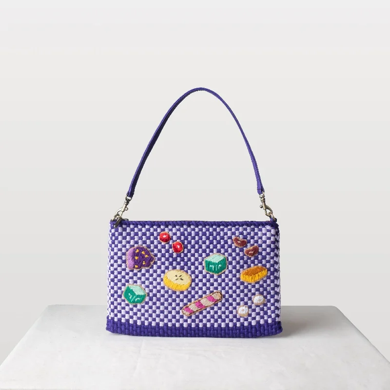 Metallic silver crossbody bags gleaming at dance parties -Halo-Halo Sobre Violet & Lilac