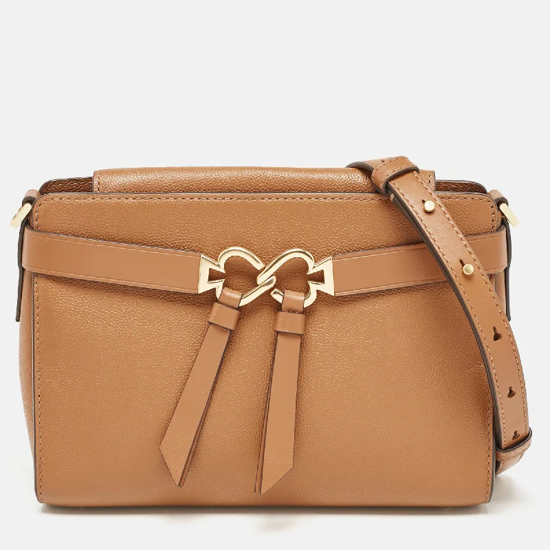 Adjustable drawstring crossbody bags for customizable fit daily -Kate Spade Brown Leather Medium Toujour Crossbody Bag