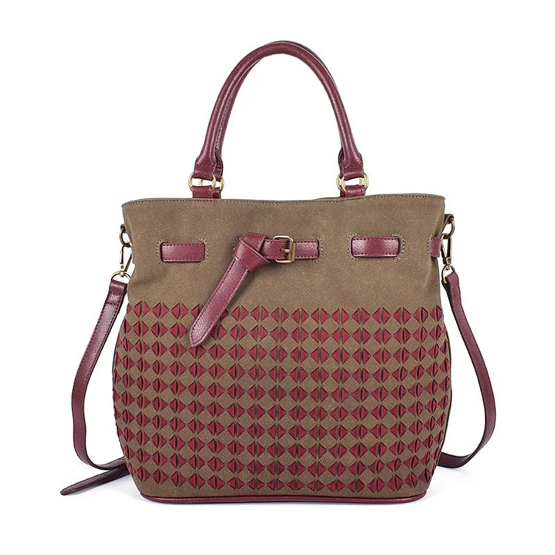 Classic houndstooth crossbody bags with timeless pattern appeal -Ladies Canvas Crossbody Tote Cross Shoulder Bag