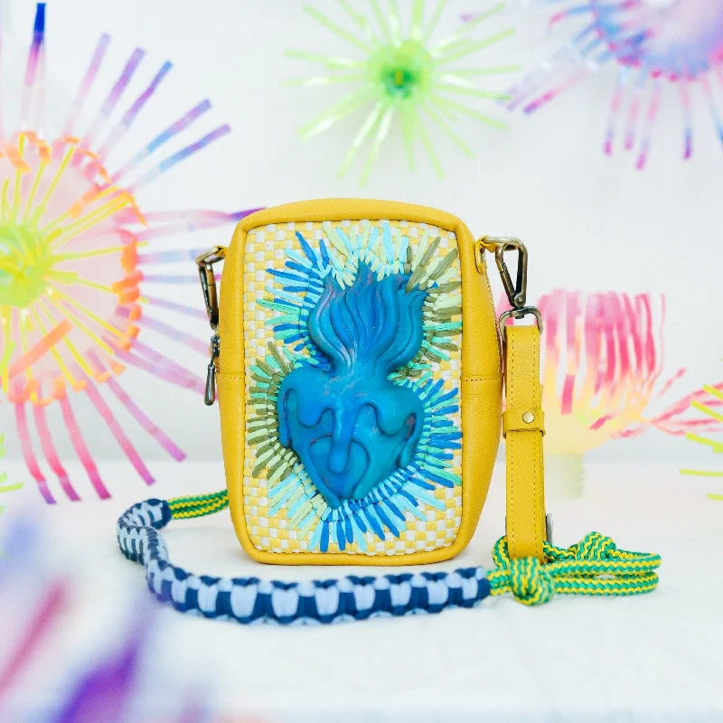 Bright lime crossbody bags adding zest to outfits -[Leeroy New x R2R] Sacred Heart Crossbody Bag Yellow