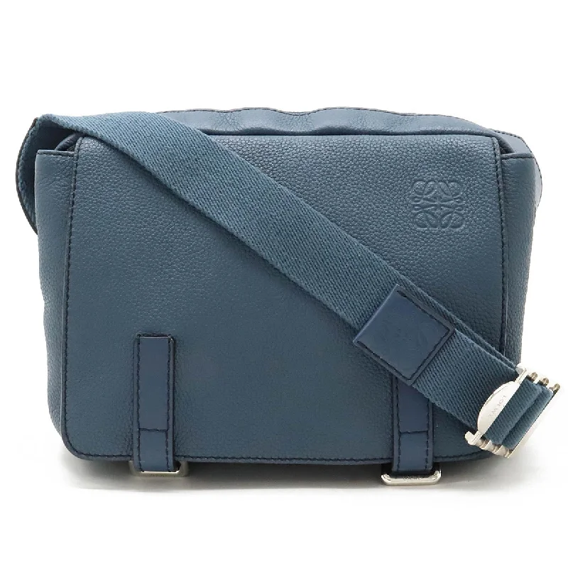 Multi-compartment crossbody bags organizing busy day essentials -Loewe Anagram Military Leather Messenger Bag XS