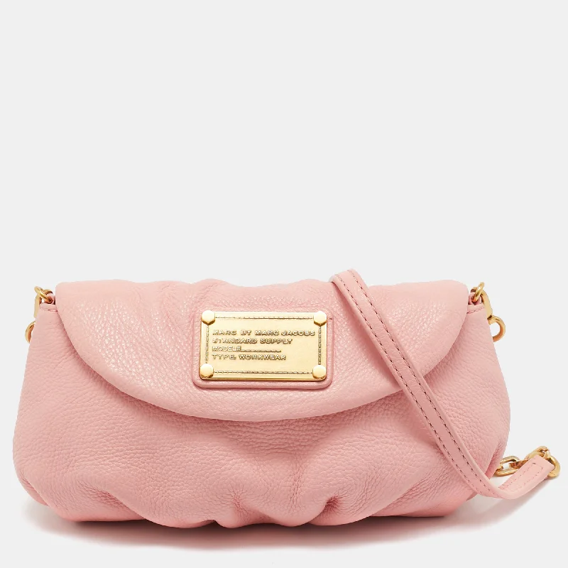 Foldable leather crossbody bags for travel-friendly storage -Marc By Marc Jacobs Pink Leather Classic Q Karlie Crossbody Bag