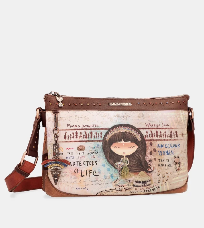 Hand-stitched suede crossbody bags showcasing craft tradition -Menire crossbody bag with 2 compartments