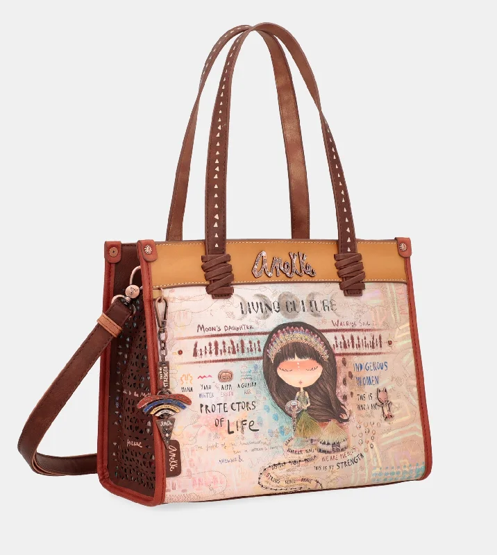 Tiny sling crossbody bags for essentials-only outings -Menire printed tote bag with shoulder strap