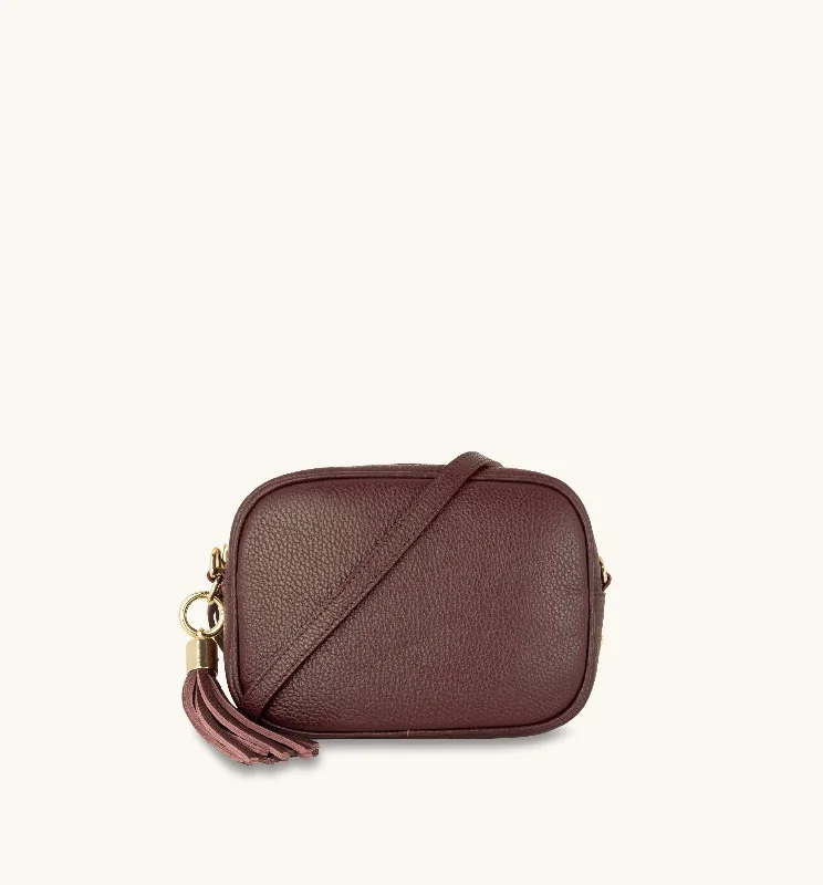 Subtle lavender crossbody bags for soft pastel elegance -The Tassel Port Leather Crossbody Bag