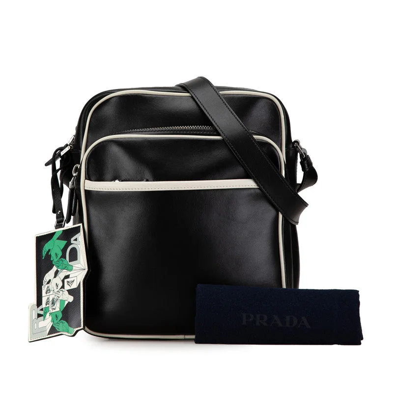 Soft lambskin crossbody bags for premium luxury feel -Prada Leather Triangle Logo Crossbody Bag