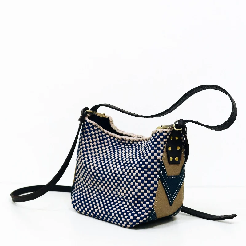 Creamy white crossbody bags for fresh summer looks -[Ready Today] Buslo Micro Medley Leather Patchwork Navy