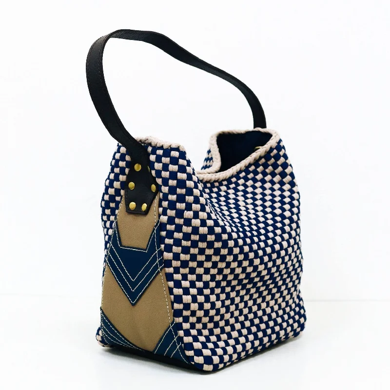 Soft blush crossbody bags adding subtle feminine charm -[Ready Today] Buslo Mini Medley Leather Patchwork Navy