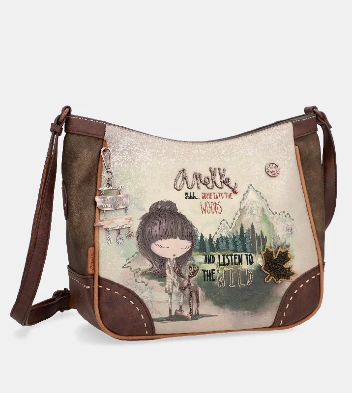 Soft blush crossbody bags adding subtle feminine charm -The Forest large shoulder bag