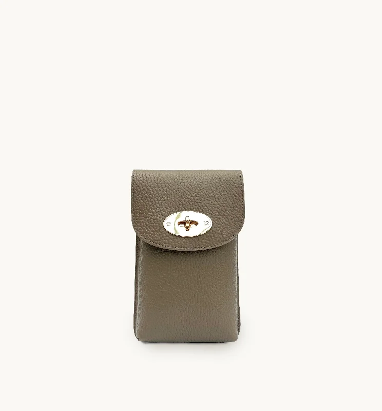 Sleek minimalist crossbody bags for modern urban fashion -The Frankie Mushroom Leather Phone Bag