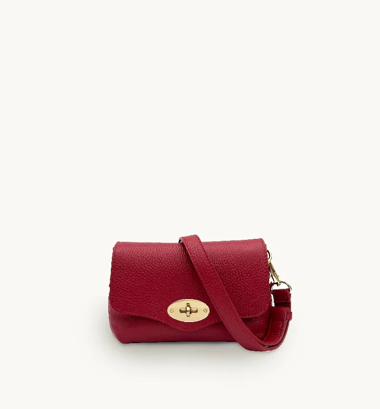 Rich olive crossbody bags for earthy seasonal tones -The Maddie Cherry Red Leather Bag