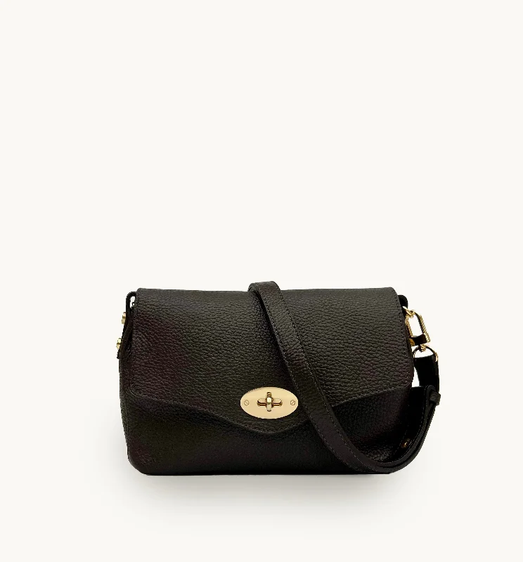 Lightweight linen crossbody bags for airy summer strolls -The Maddie Midi Chocolate Leather Bag