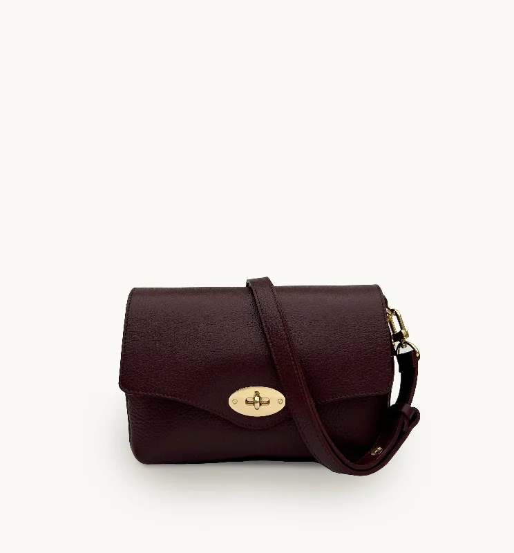 Anti-slip strap crossbody bags staying secure always -The Maddie Midi Port Leather Bag