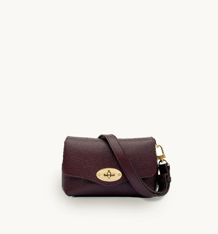 Expandable zipper crossbody bags fitting extra gear easily -The Maddie Port Leather Bag