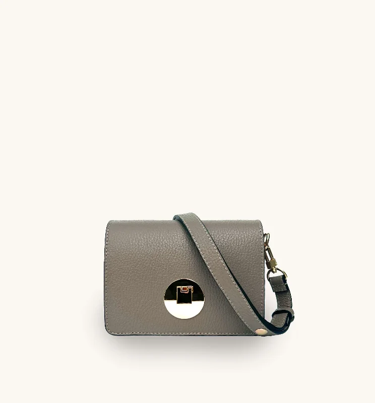 Soft lambskin crossbody bags for premium luxury feel -The Newbury Mushroom Leather Bag