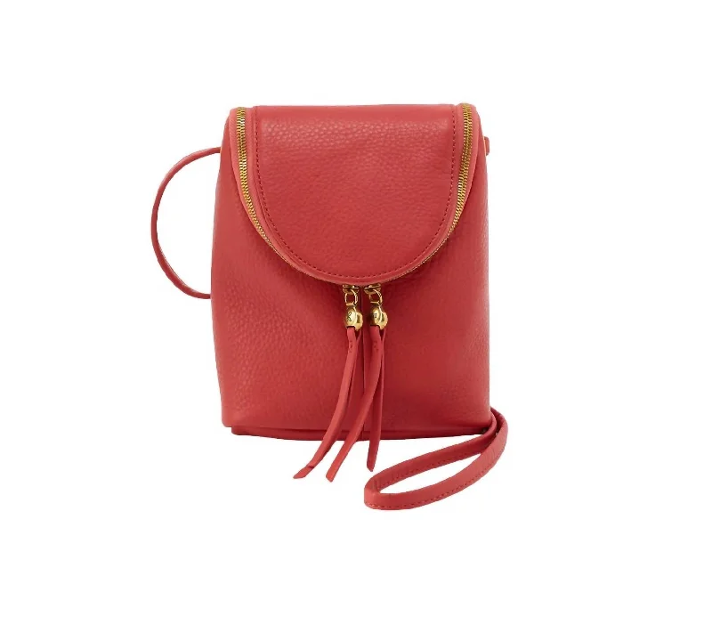 Foldable leather crossbody bags for travel-friendly storage -Women's Fern Crossbody In Red Clay