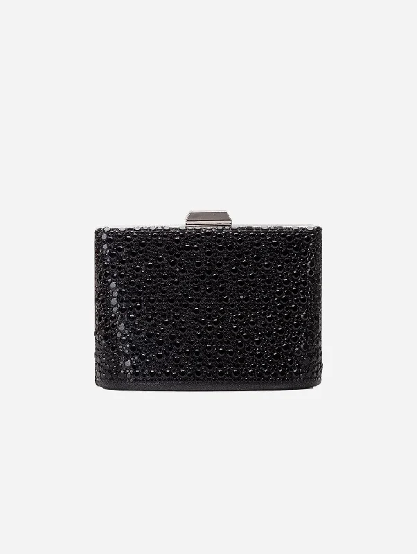 Formal evening bags with intricate embroidery and metallic threads for a statement piece -Alba Vegan Sequin Clutch | Black