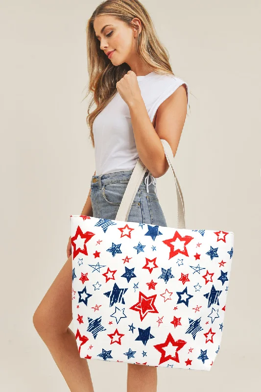 Glamorous rhinestone evening bags with silver or gold detailing for added sparkle -American Flag Star Tote Bag