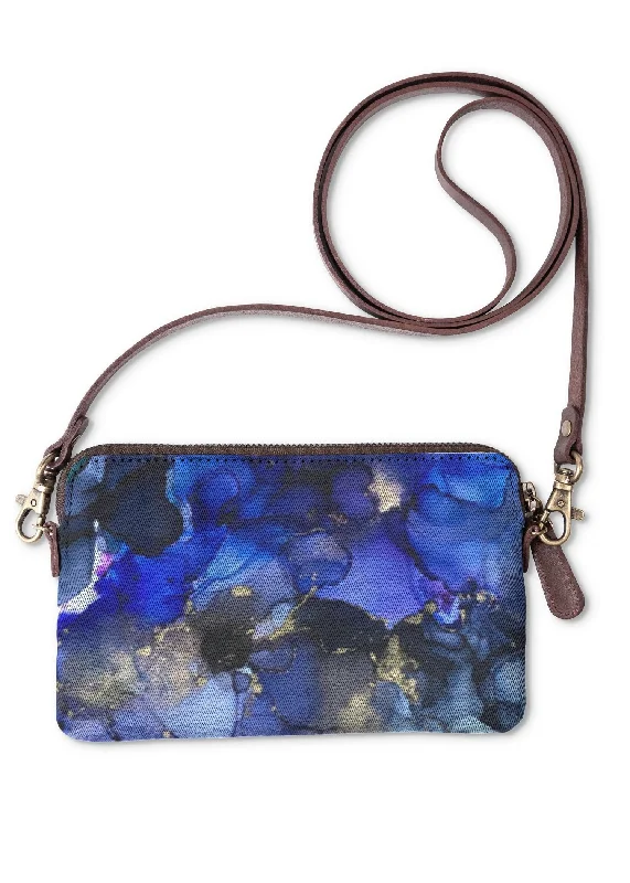 Fashion-forward evening clutches with geometric designs for a bold and unique look -Blue Deep Alcohol Ink Art