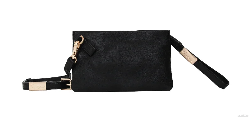 Timeless evening clutches with delicate lace or tulle for romantic evening outfits -Cache Wristlet in Black